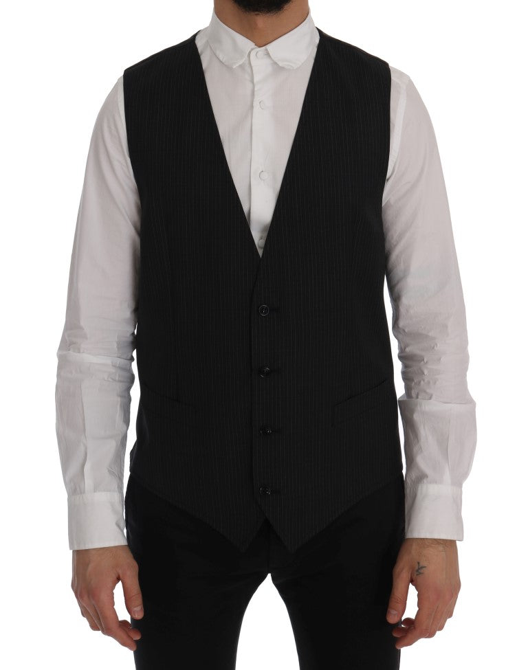Gilet en laine extensible grise Dolce &amp; Gabbana