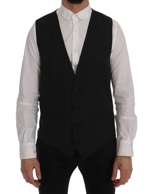 Gilet en laine extensible grise Dolce &amp; Gabbana