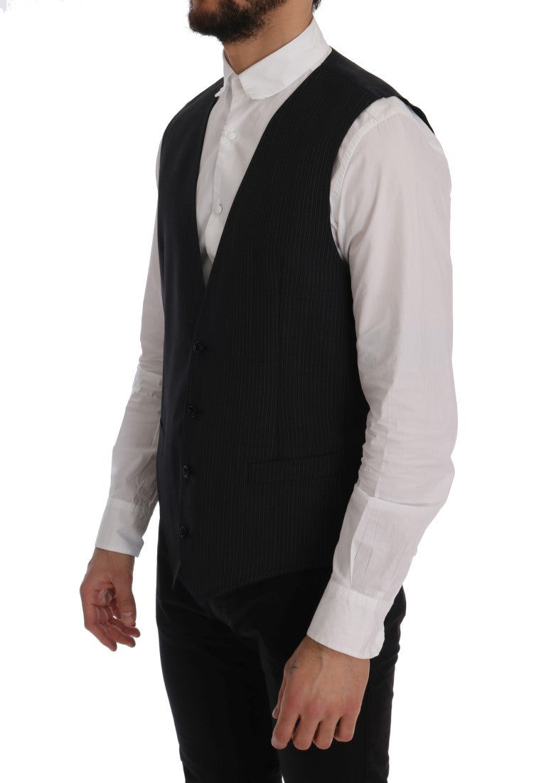 Gilet en laine extensible grise Dolce &amp; Gabbana