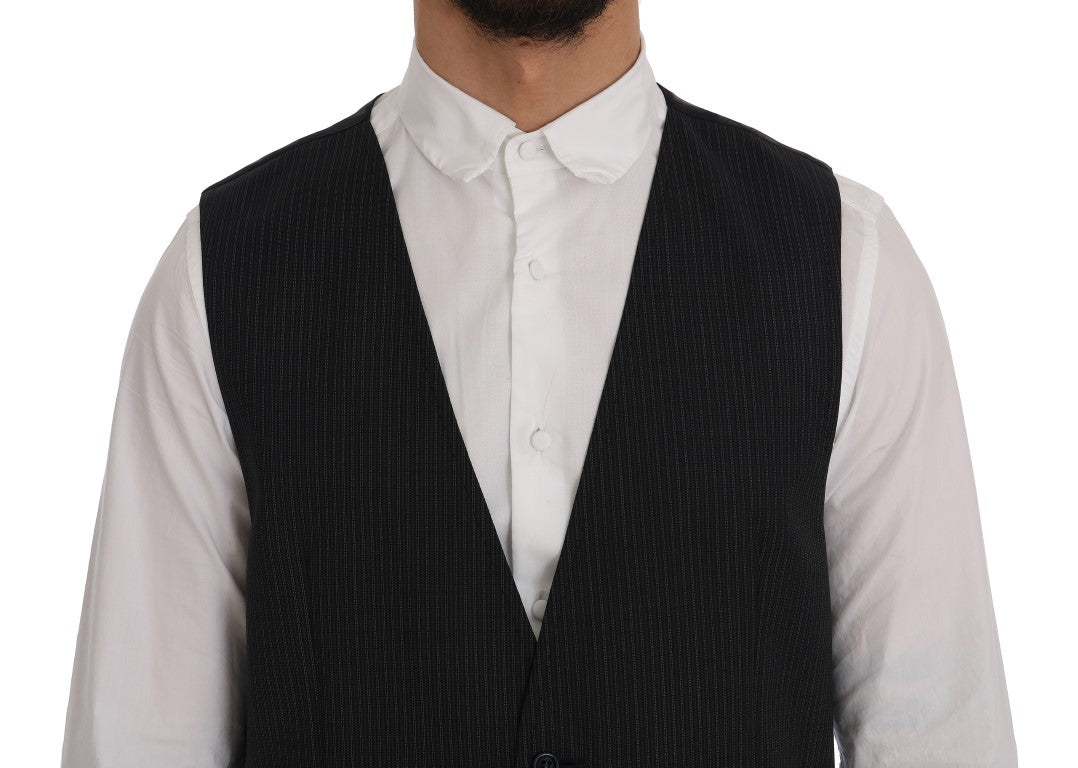 Gilet en laine extensible grise Dolce &amp; Gabbana