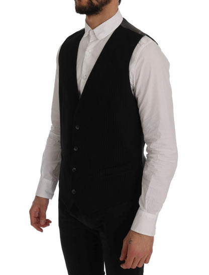 Gilet en coton et rayonne noir STAFF de Dolce &amp; Gabbana