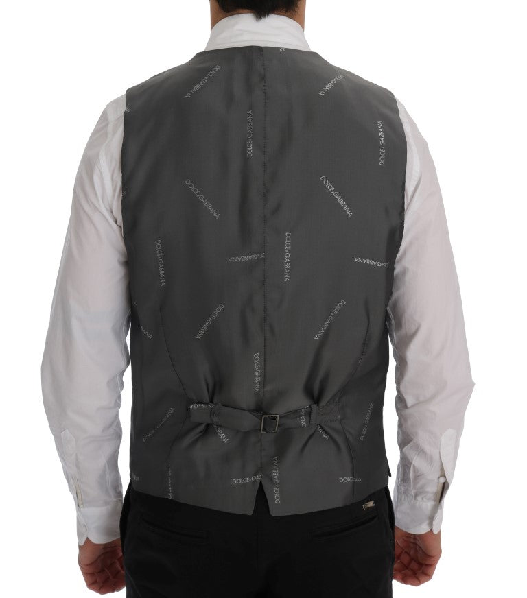 Gilet en coton et rayonne gris "STAFF" de Dolce &amp; Gabbana