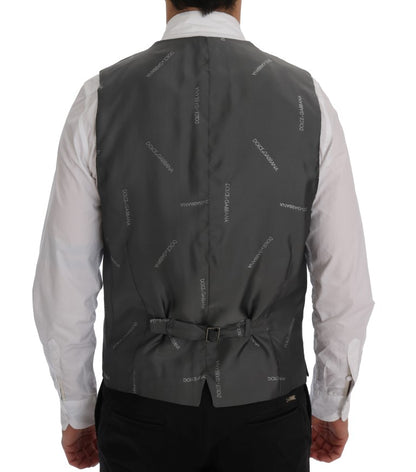 Gilet en coton et rayonne gris "STAFF" de Dolce &amp; Gabbana