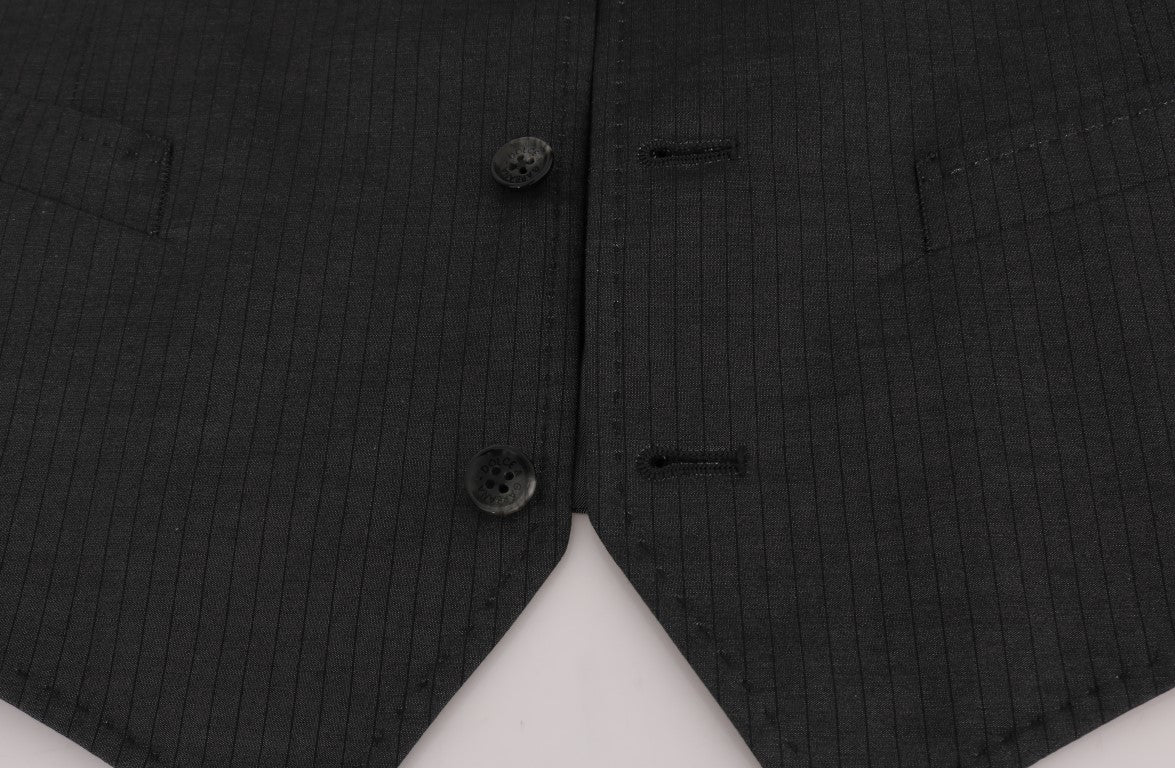 Gilet en coton et rayonne gris "STAFF" de Dolce &amp; Gabbana