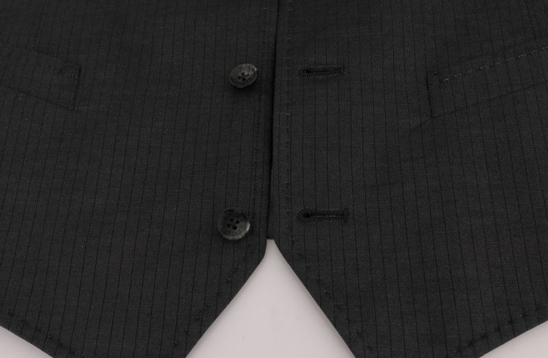 Gilet en coton et rayonne gris "STAFF" de Dolce &amp; Gabbana