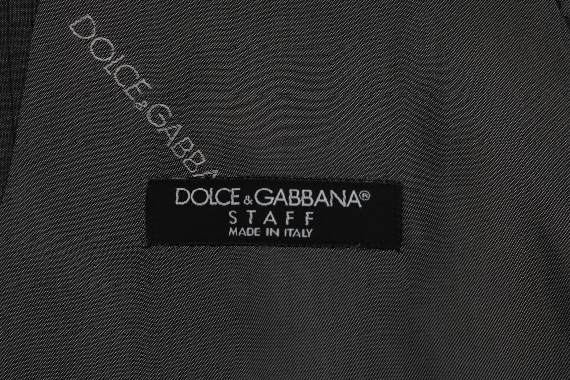 Gilet en coton et rayonne gris "STAFF" de Dolce &amp; Gabbana