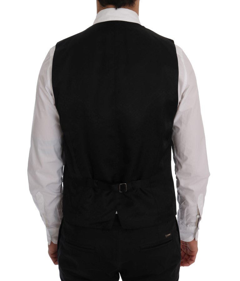 Gilet extensible en laine bleue Dolce &amp; Gabbana