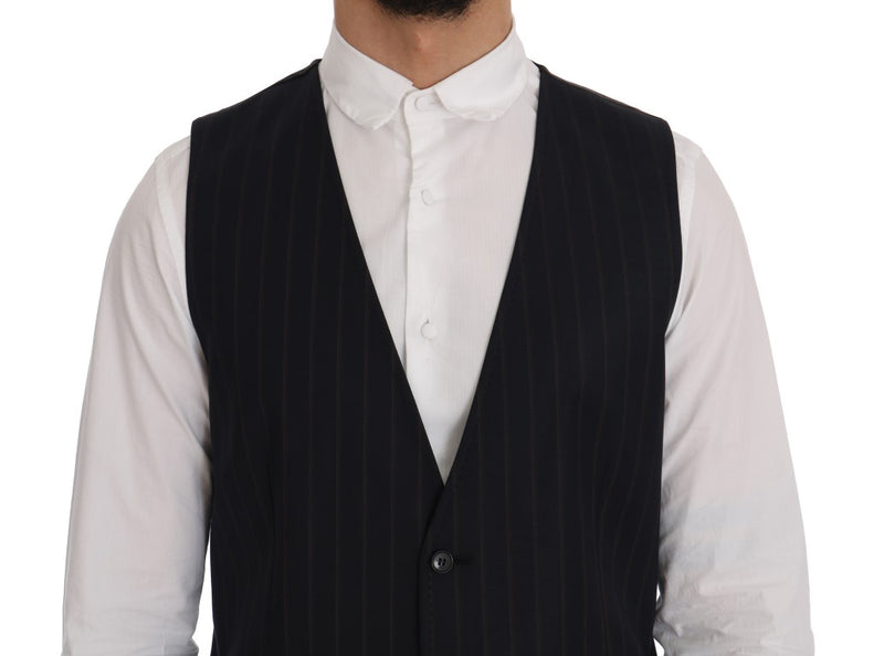 Gilet extensible en laine bleue Dolce &amp; Gabbana