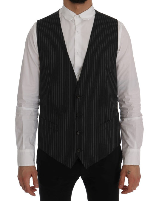 Gilet en laine extensible grise Dolce &amp; Gabbana