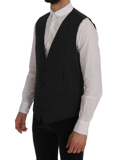 Gilet en laine extensible grise Dolce &amp; Gabbana