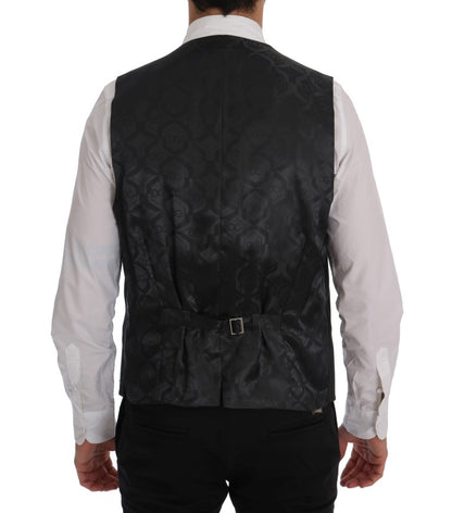 Gilet en laine extensible grise Dolce &amp; Gabbana