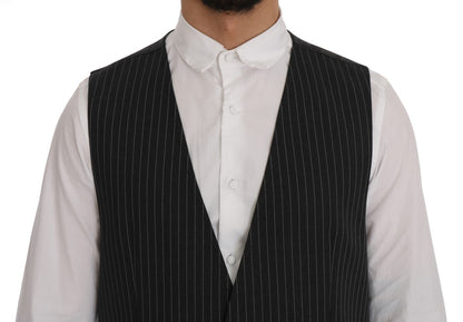 Gilet en laine extensible grise Dolce &amp; Gabbana