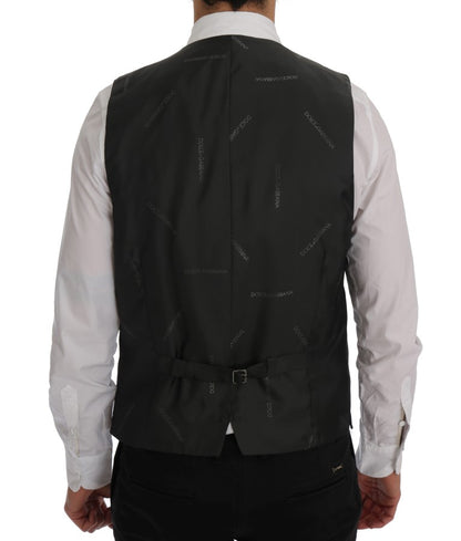 Gilet en laine extensible gris STAFF de Dolce &amp; Gabbana