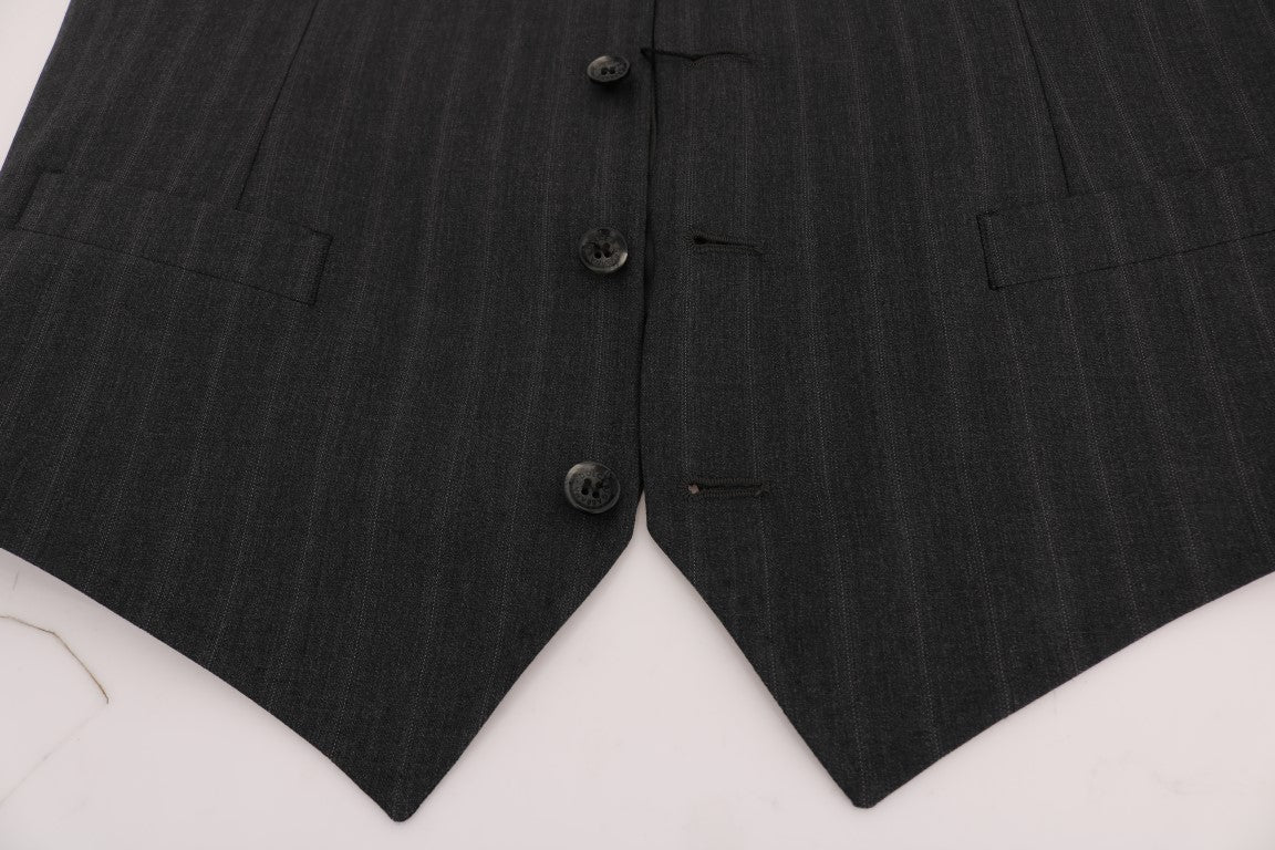 Gilet en laine extensible gris STAFF de Dolce &amp; Gabbana