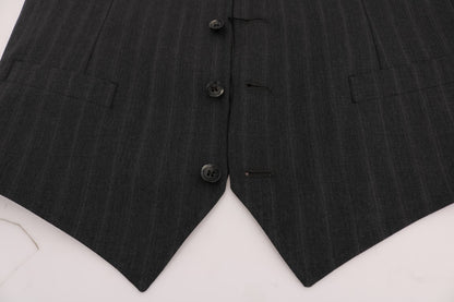 Gilet en laine extensible gris STAFF de Dolce &amp; Gabbana
