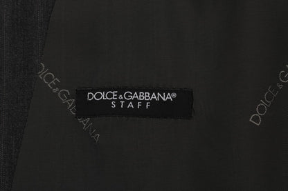 Gilet en laine extensible gris STAFF de Dolce &amp; Gabbana