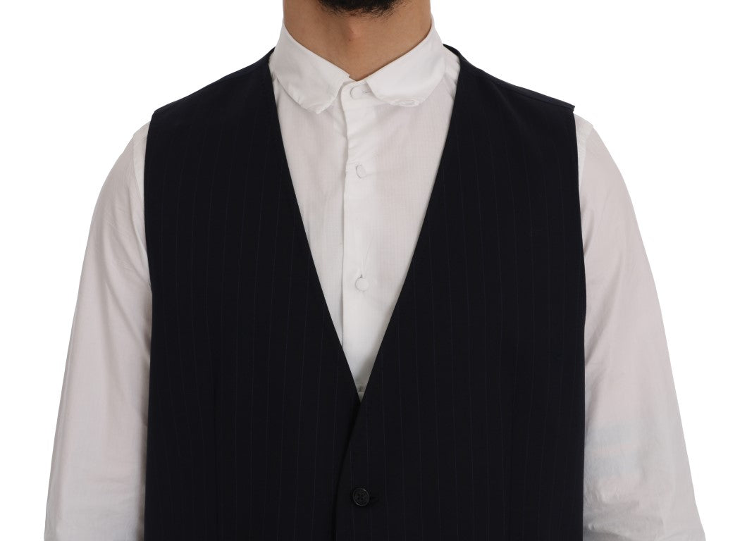 Gilet en laine extensible bleu STAFF de Dolce &amp; Gabbana