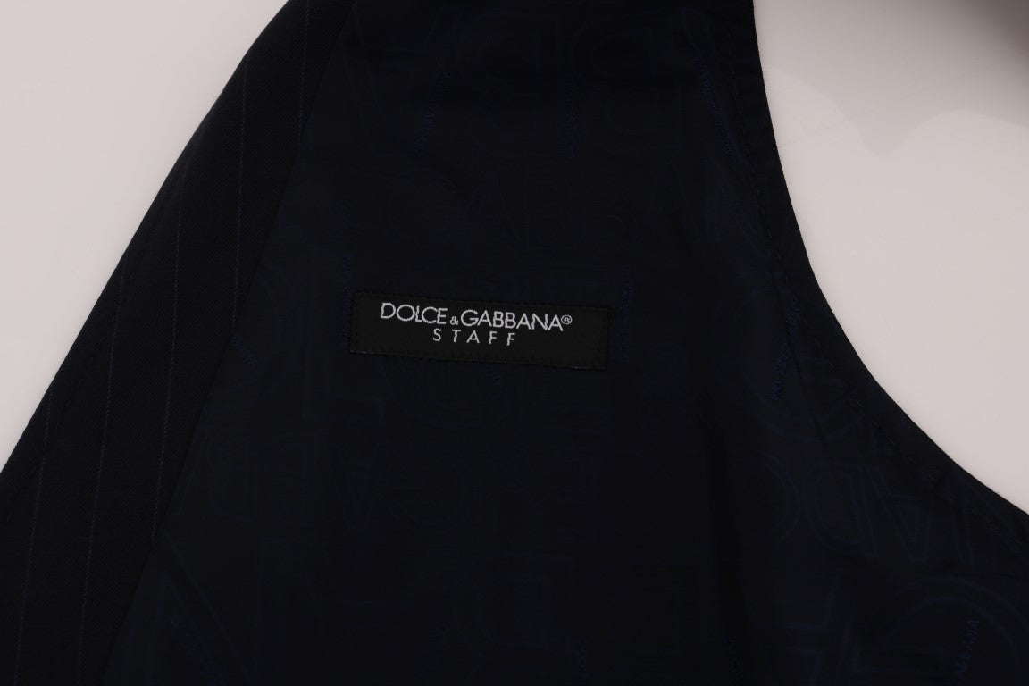 Gilet en laine extensible bleu STAFF de Dolce & Gabbana