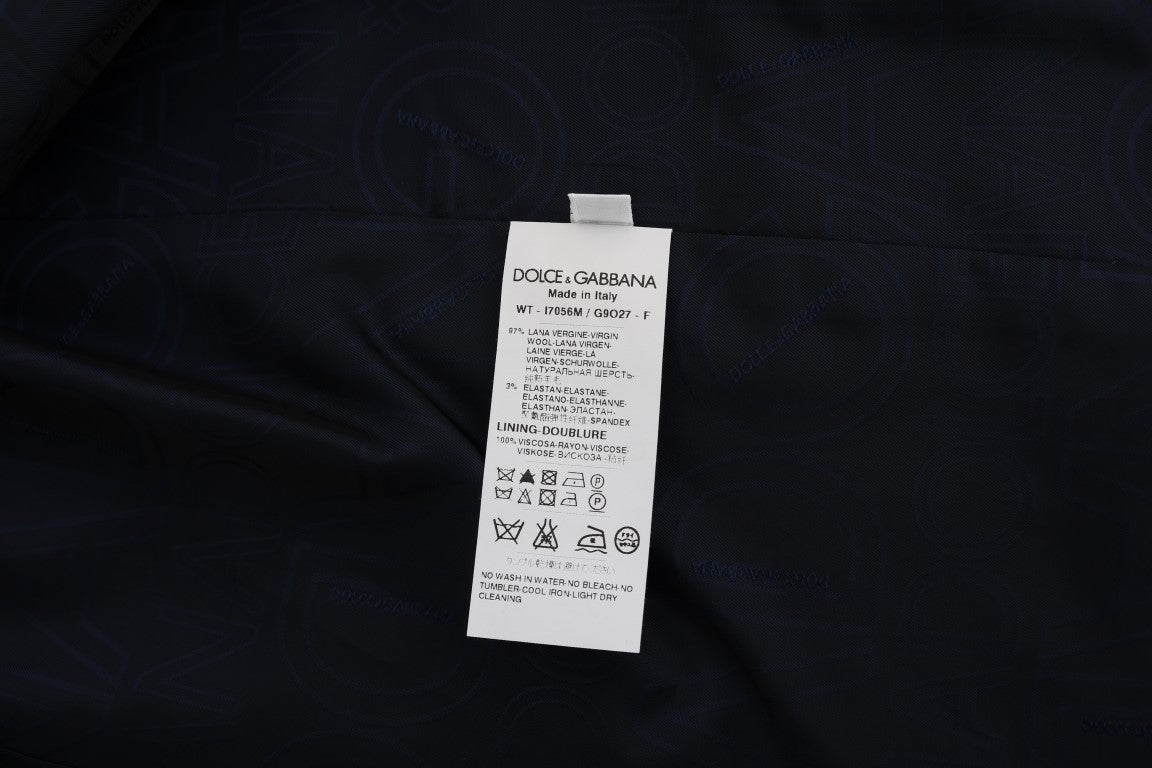 Gilet en laine extensible bleu STAFF de Dolce & Gabbana