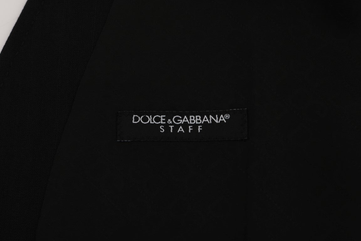 Gilet en laine extensible noir STAFF de Dolce &amp; Gabbana