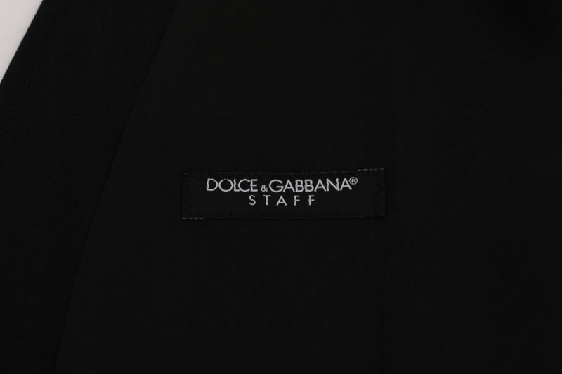 Gilet en laine extensible noir STAFF de Dolce &amp; Gabbana