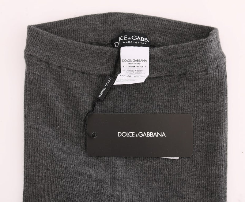 Collants en cachemire gris stretch de Dolce &amp; Gabbana