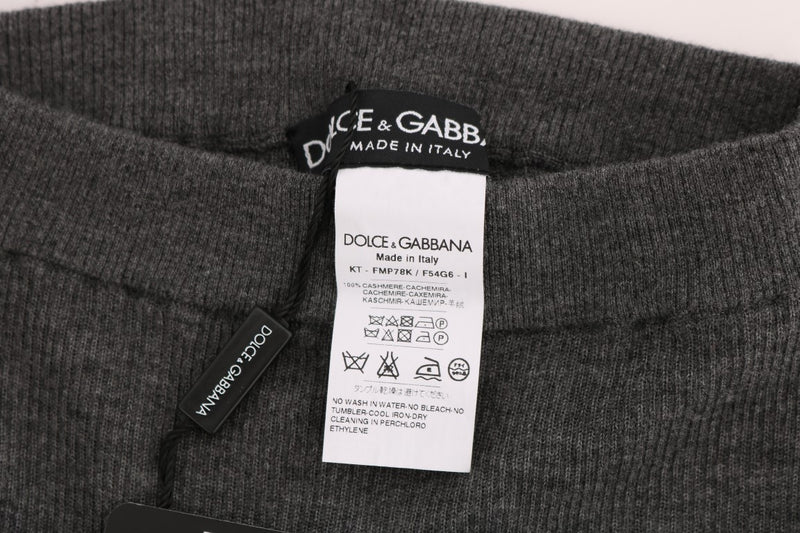 Collants en cachemire gris stretch de Dolce &amp; Gabbana