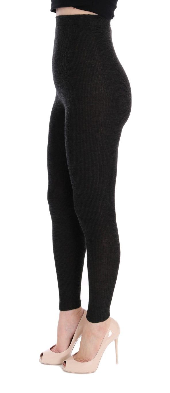 Collants en cachemire gris stretch de Dolce &amp; Gabbana