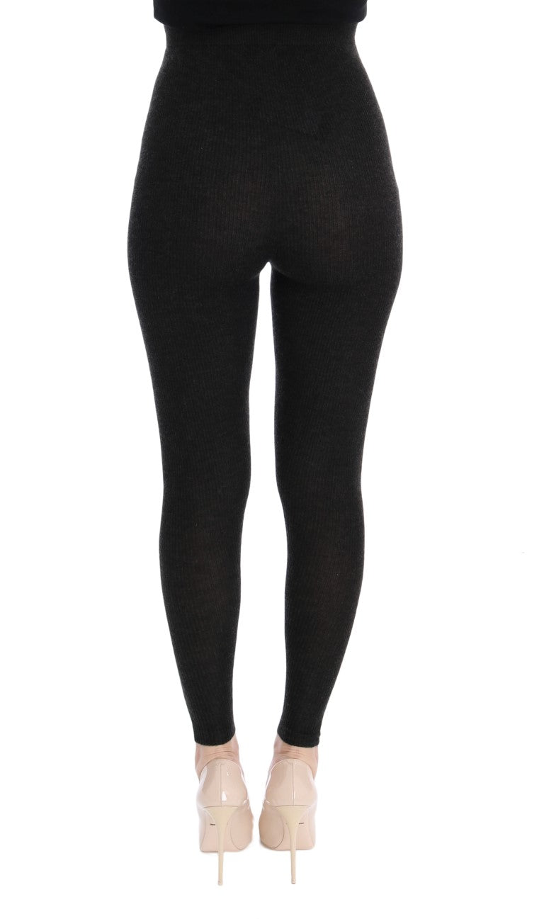 Collants en cachemire gris stretch de Dolce &amp; Gabbana
