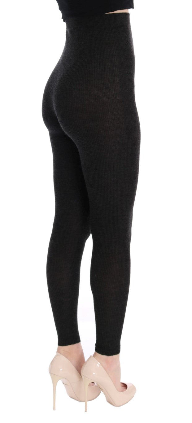 Collants en cachemire gris stretch de Dolce &amp; Gabbana