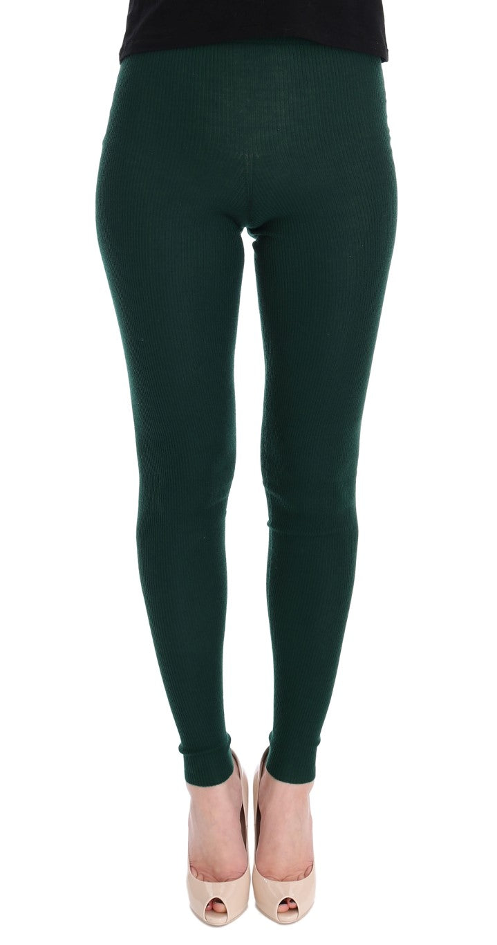 Collants en cachemire extensible vert de Dolce &amp; Gabbana