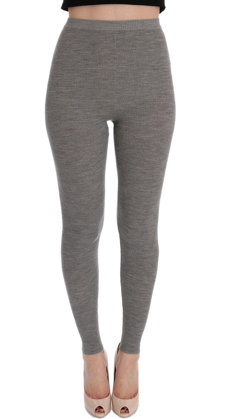 Collants en cachemire gris stretch de Dolce &amp; Gabbana
