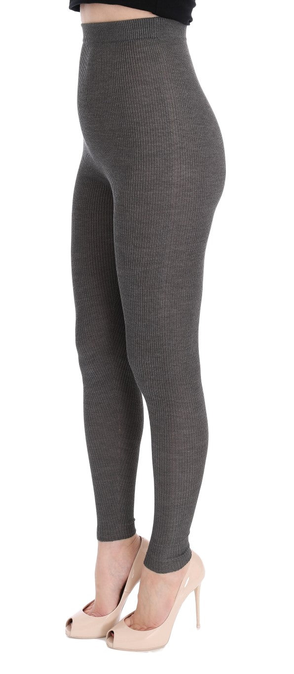 Collants en cachemire gris stretch de Dolce &amp; Gabbana