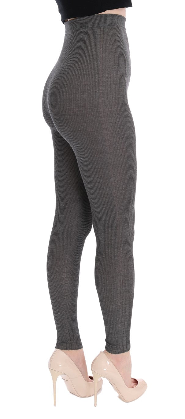 Collants en cachemire gris stretch de Dolce &amp; Gabbana