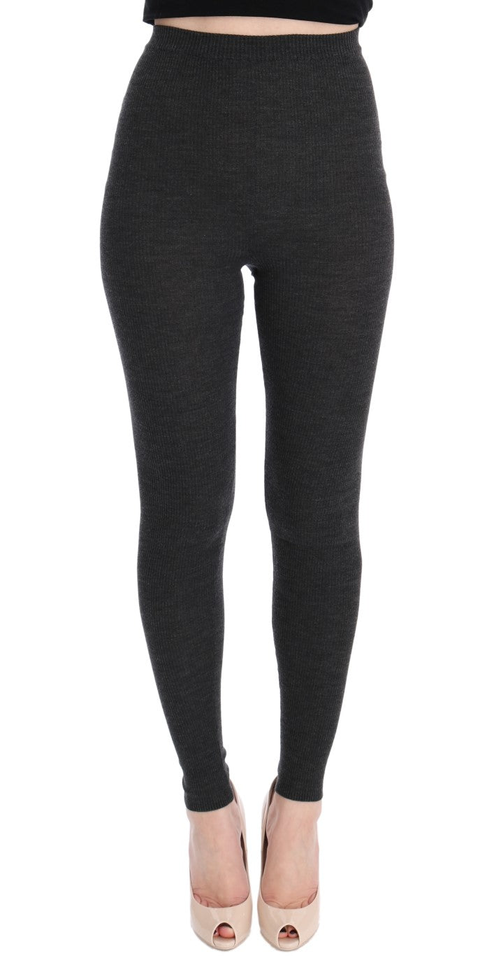 Collants en laine extensible gris de Dolce &amp; Gabbana