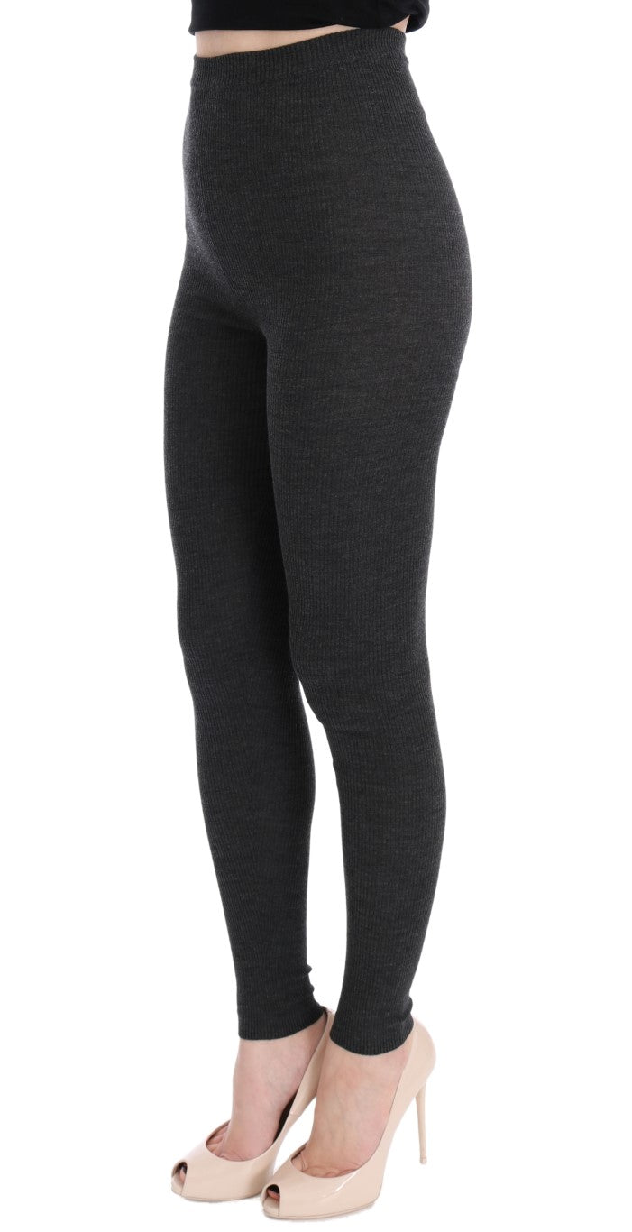Collants en laine extensible gris de Dolce &amp; Gabbana