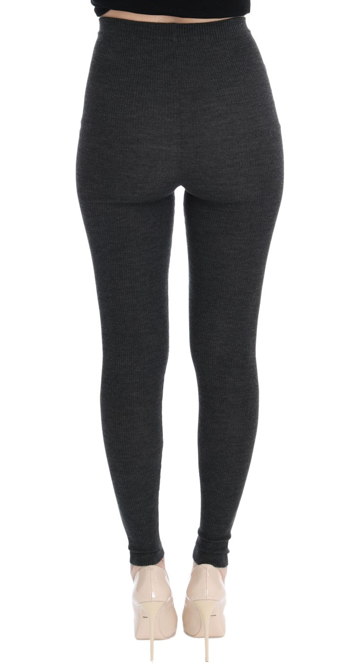 Collants en laine extensible gris de Dolce &amp; Gabbana