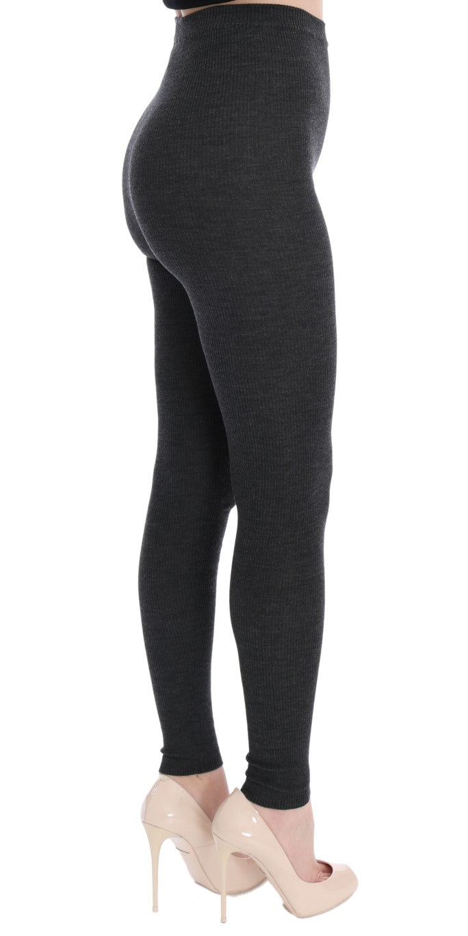 Collants en laine extensible gris de Dolce &amp; Gabbana