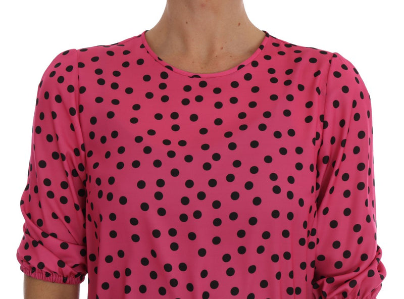 Blouse en soie à pois roses de Dolce &amp; Gabbana