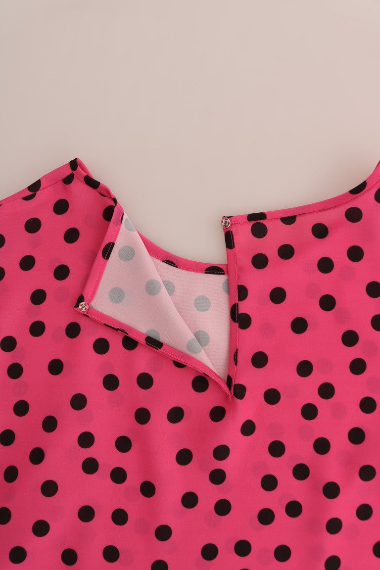 Blouse en soie à pois roses de Dolce &amp; Gabbana