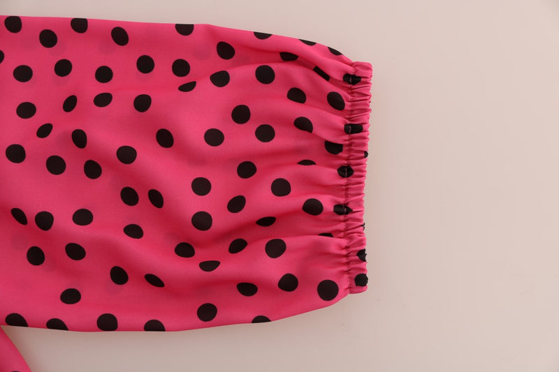 Blouse en soie à pois roses de Dolce &amp; Gabbana