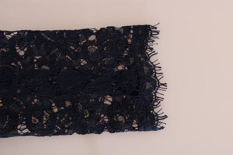 Robe fourreau en dentelle à motifs floraux bleus Taormina de Dolce &amp; Gabbana