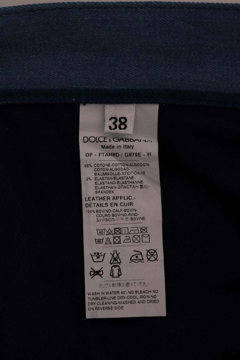 Jeans en coton rayé bleu GIRLY de Dolce & Gabbana