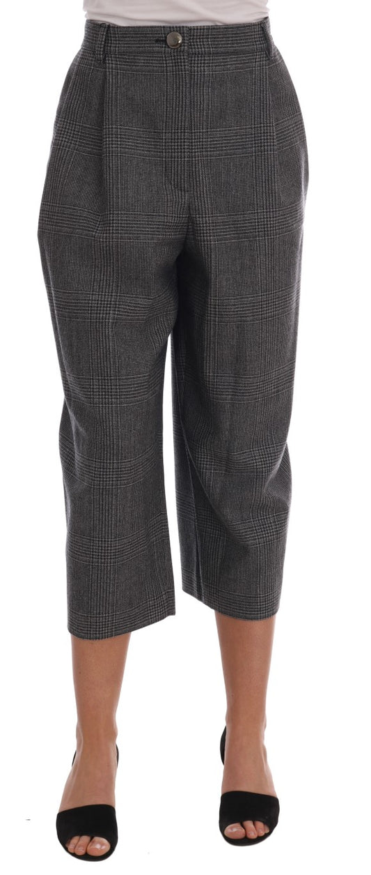 Pantalon capri en laine grise Dolce & Gabbana