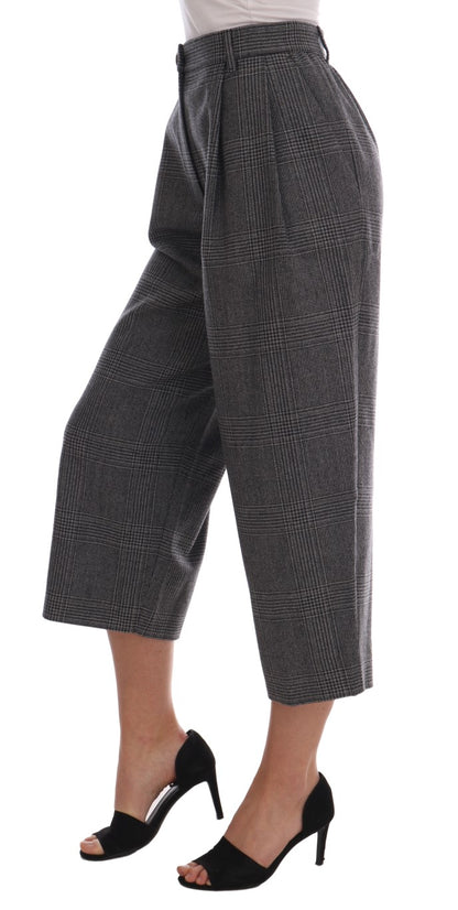Pantalon capri en laine grise Dolce & Gabbana