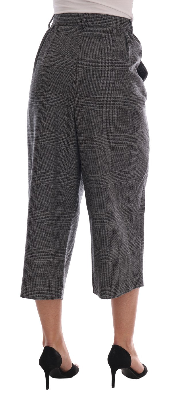 Pantalon capri en laine grise Dolce & Gabbana