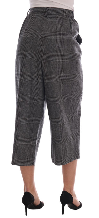 Pantalon capri en laine grise Dolce & Gabbana