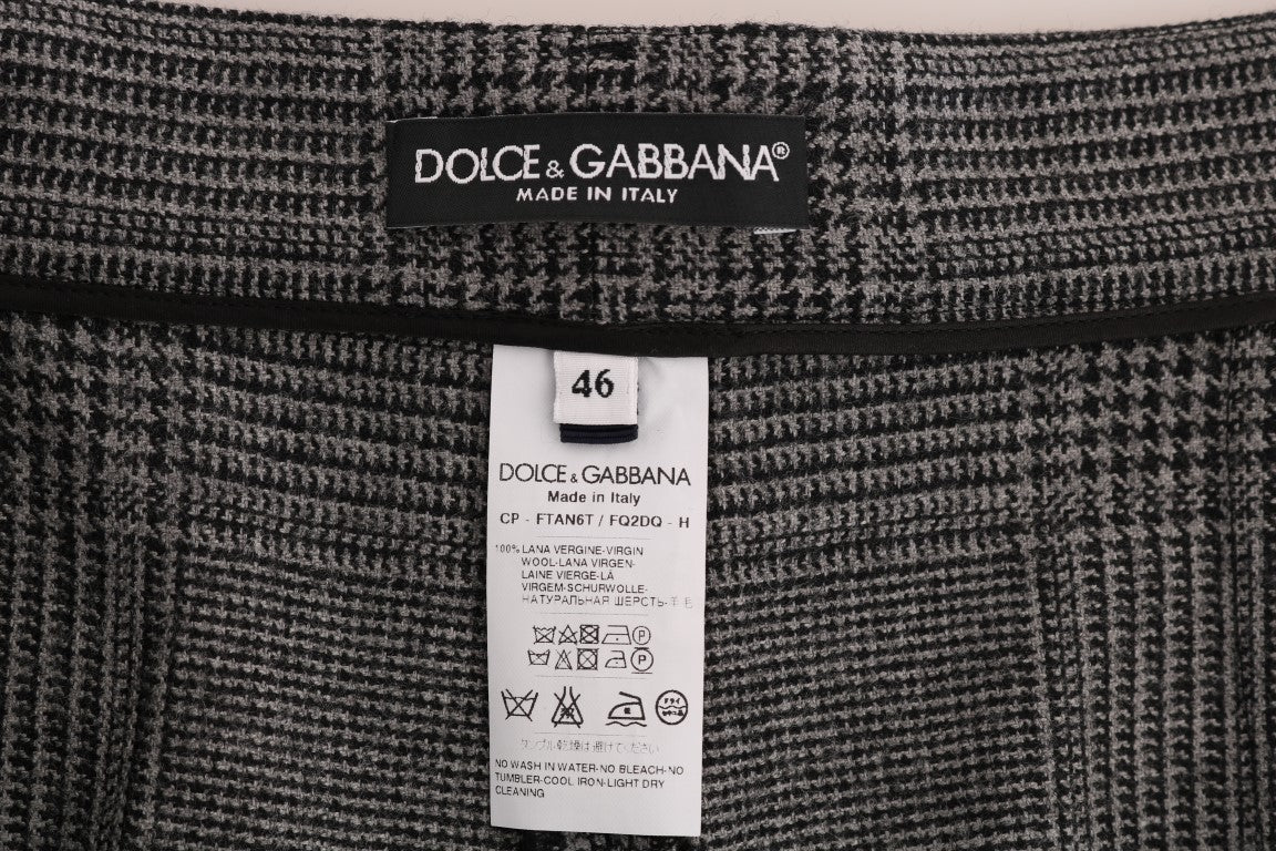 Pantalon capri en laine grise Dolce & Gabbana