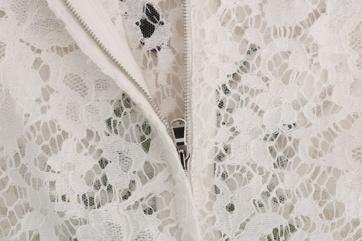 Chemisier Dolce &amp; Gabbana en dentelle blanche ornée de cristaux