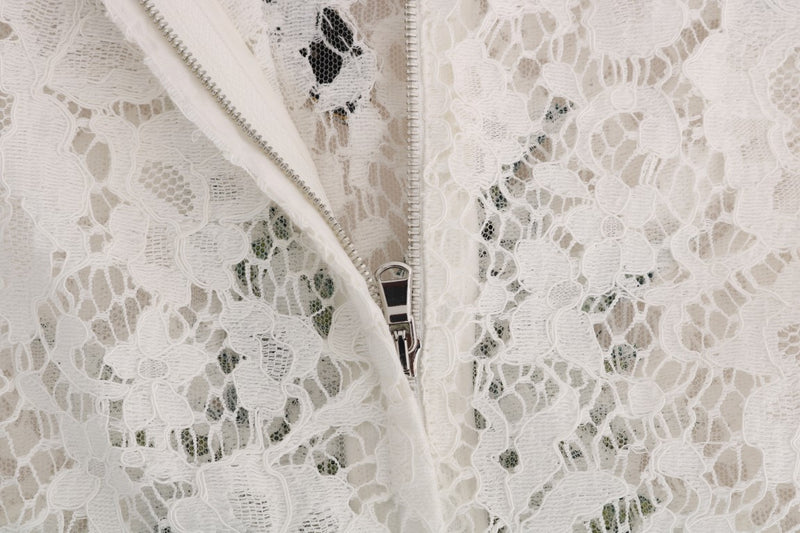 Chemisier Dolce &amp; Gabbana en dentelle blanche ornée de cristaux